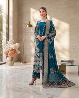 Dhanak Embroidered 3Pc Suit | IC-1002