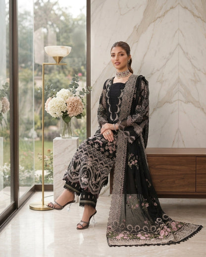 Dhanak Embroidered 3Pc Suit | IC-1003