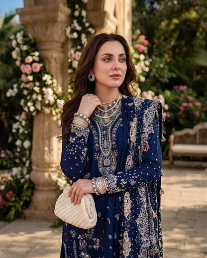 Dhanak Embroidered 3Pc Suit | IC-1001