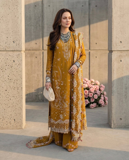 Dhanak Embroidered 3Pc Suit | IC-1008