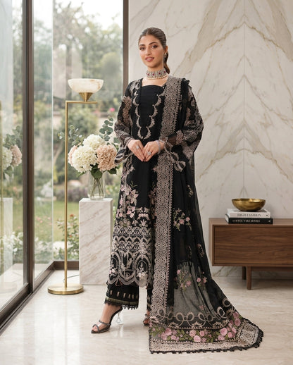 Dhanak Embroidered 3Pc Suit | IC-1003