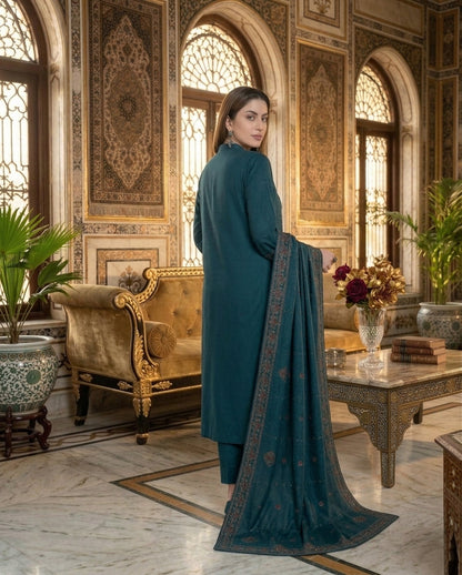 Dhanak Embroidered 3Pc Suit | IC-2002