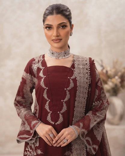 Dhanak Embroidered 3Pc Suit | IC-1004