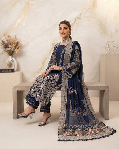 Dhanak Embroidered 3Pc Suit | IC-1006