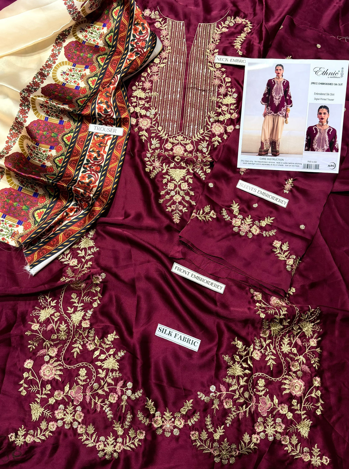 Ethnic Shamoz Silk Embroidered 2PC