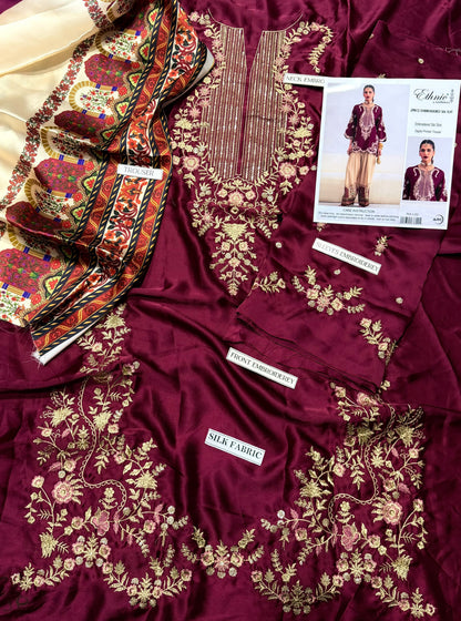 Ethnic Shamoz Silk Embroidered 2PC