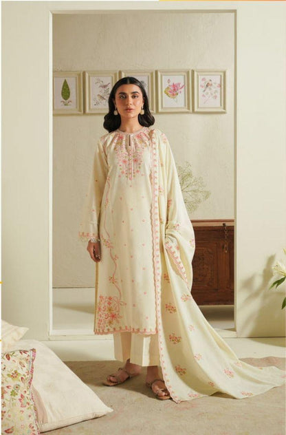 Dhanak Embroidered 3Pc Suit | IC-5123