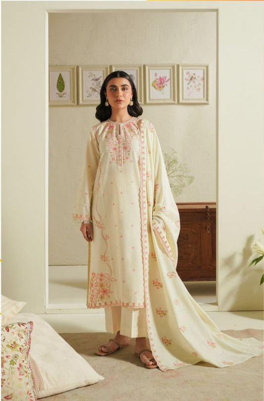 Dhanak Embroidered 3Pc Suit | IC-5123