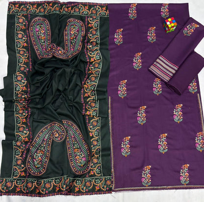 Dhanak Embroidered 3Pc Suit | IC-5190