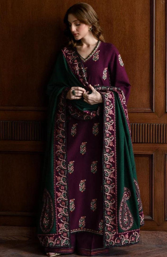 Dhanak Embroidered 3Pc Suit | IC-5190