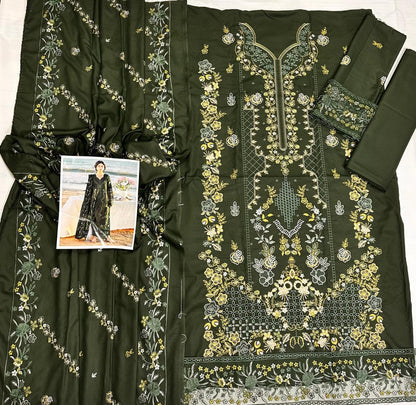 Dhanak  3PEmbroideredc Suit | IC-5182