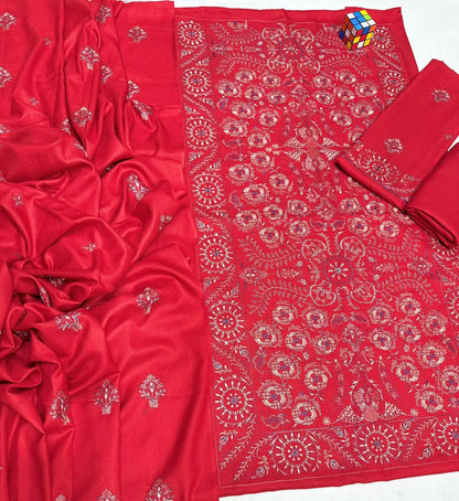 Dhanak Embroidered 3Pc Suit | IC-5007