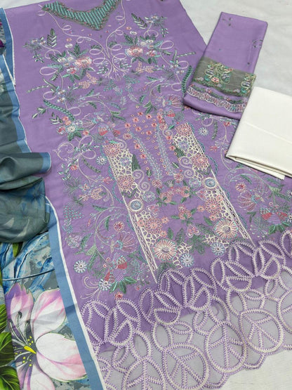 Dhanak Embroidered 3Pc Suit | IC-5156