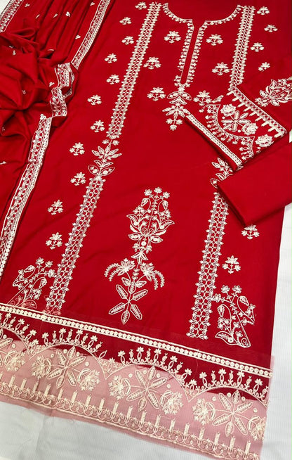 Dhanak Embroidered 3Pc Suit | IC-5209