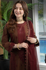 Dhanak Embroidered 3Pc Suit | IC-2001