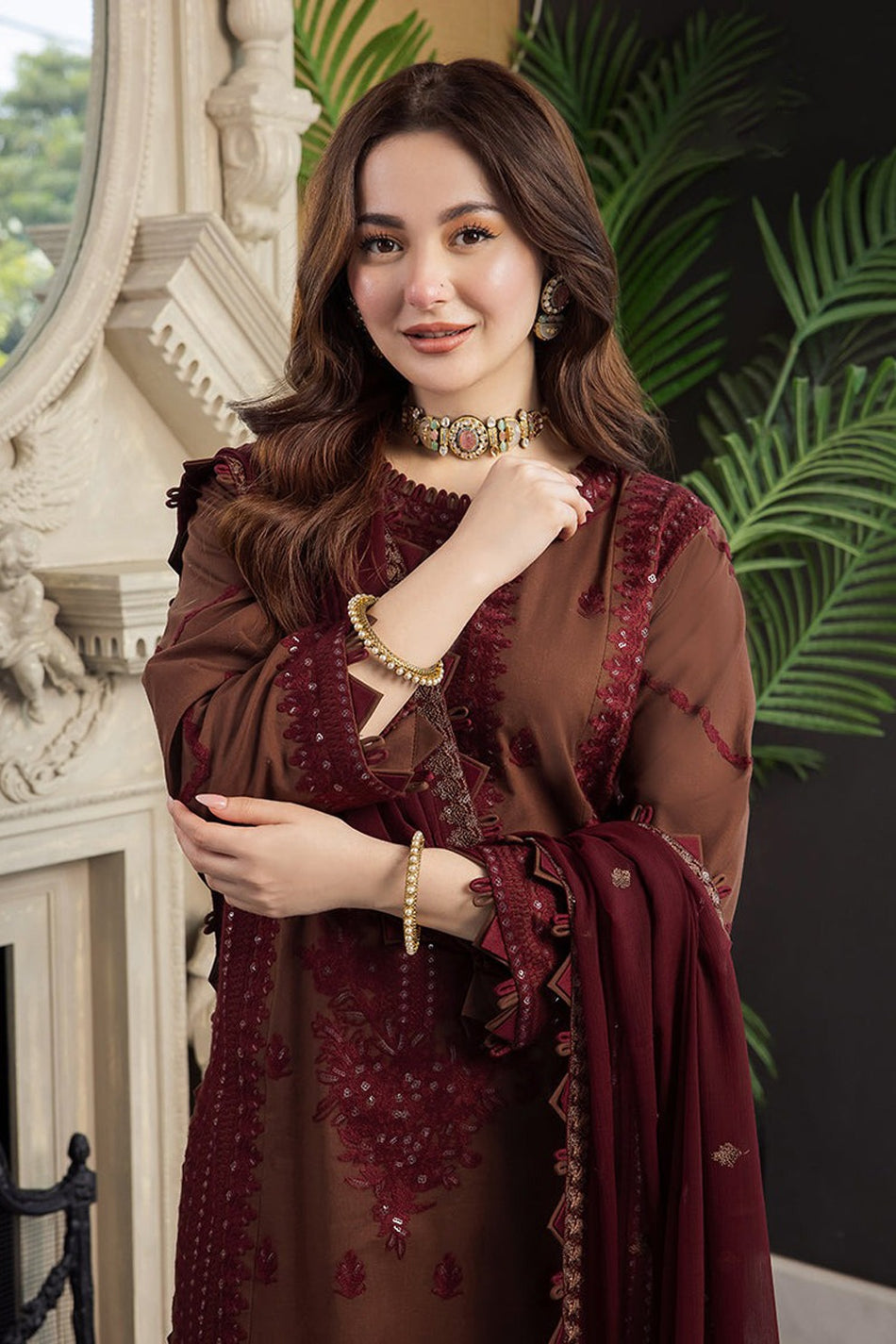Dhanak Embroidered 3Pc Suit | IC-2001
