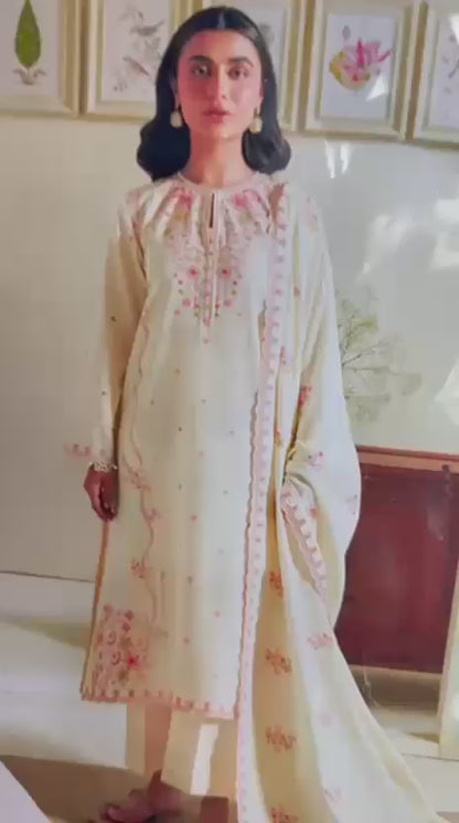 Dhanak Embroidered 3Pc Suit | IC-5123