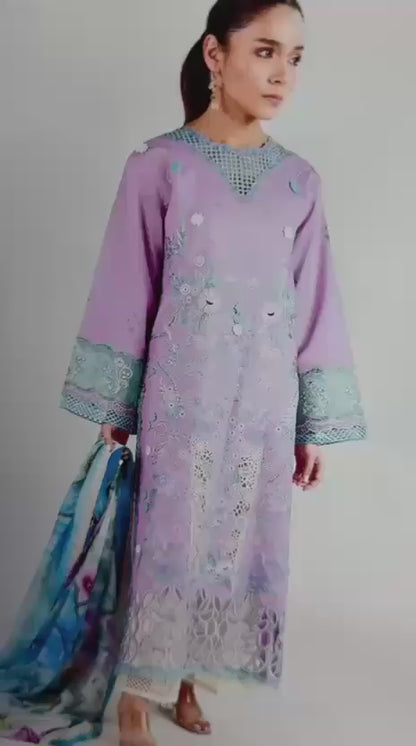 Dhanak Embroidered 3Pc Suit | IC-5156